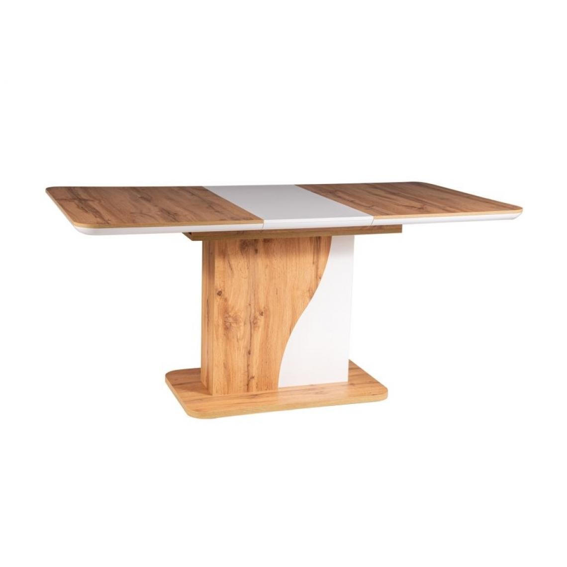 Hucoco - SYNIA - Table extensible pour la salle à manger - 120x80x76 cm - Panneau MDF mélaminé - Table salon - Chêne - Tables à manger