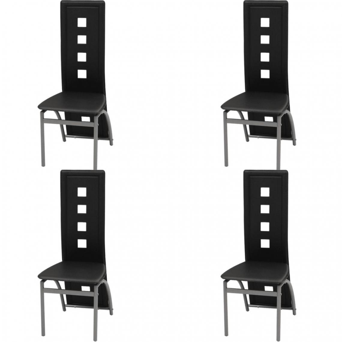 Chunhelife - Chunhelife Chaises de salle à manger 4 pcs Noir Similicuir - Chaises
