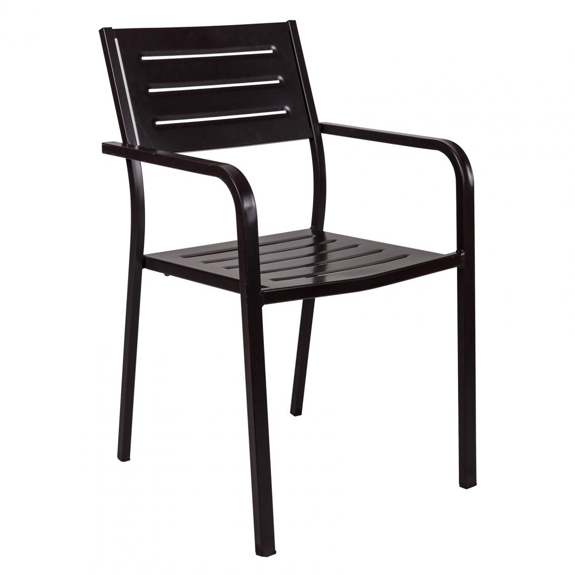 Alter - Chaise empilable en acier avec accoudoirs, couleur moka, 54 x 58 x h84 cm - Chaises