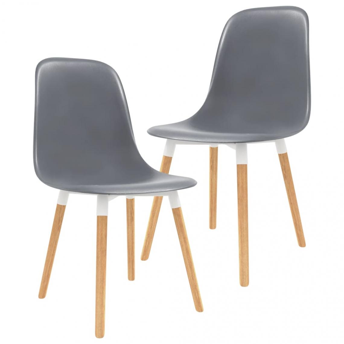 Decoshop26 - Lot de 2 chaises de salle à manger cuisine design moderne plastique gris CDS020567 - Chaises