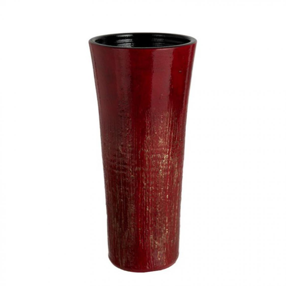 Paris Prix - Vase Déco en Céramique Tâches 40cm Rouge - Vases