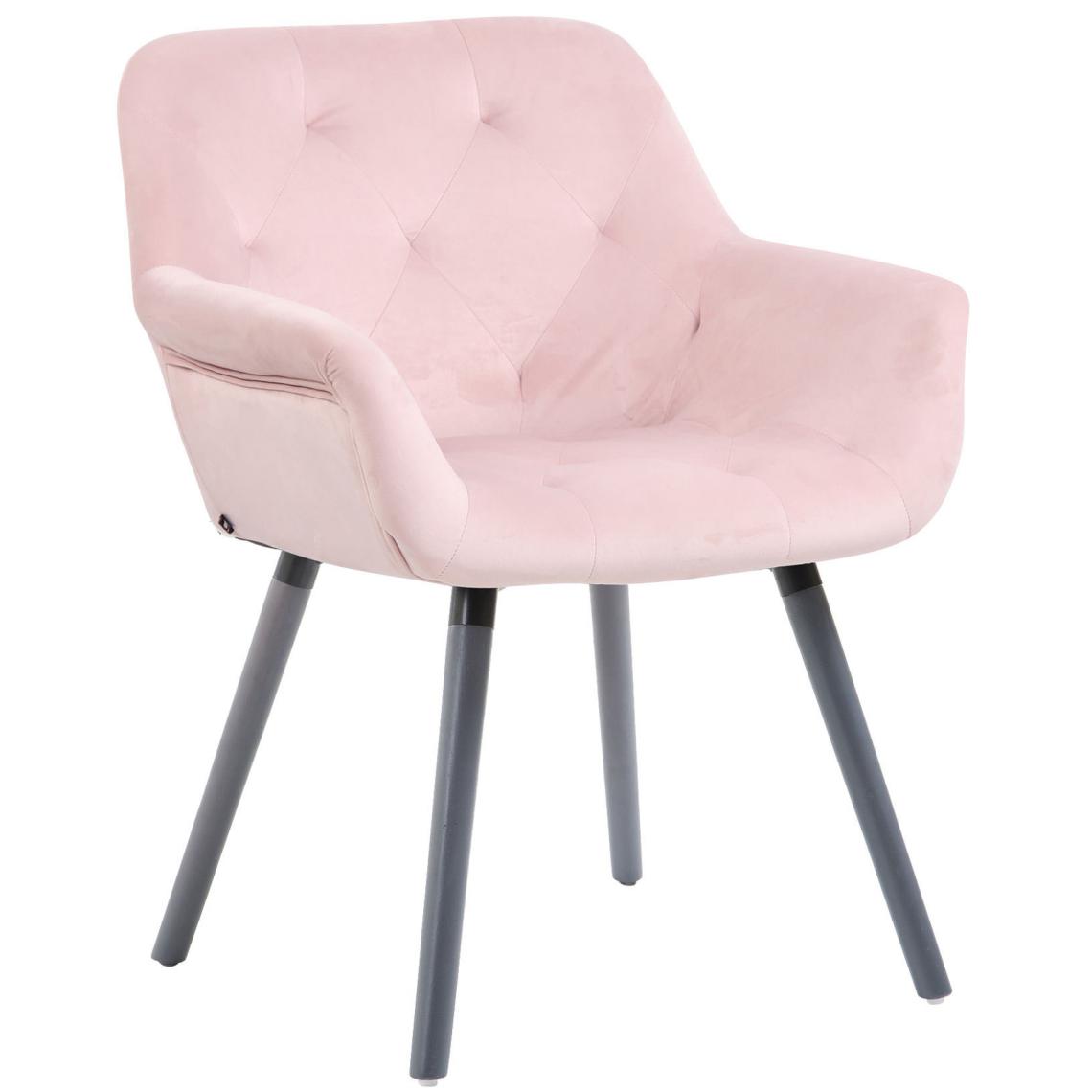 Icaverne - Superbe Chaise de salle à manger edition Khartoum velours gris couleur rose - Chaises