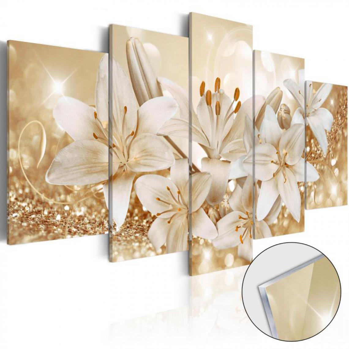 Artgeist - Tableau sur verre acrylique - Golden Bouquet [Glass] .Taille : 200x100 - Tableaux, peintures