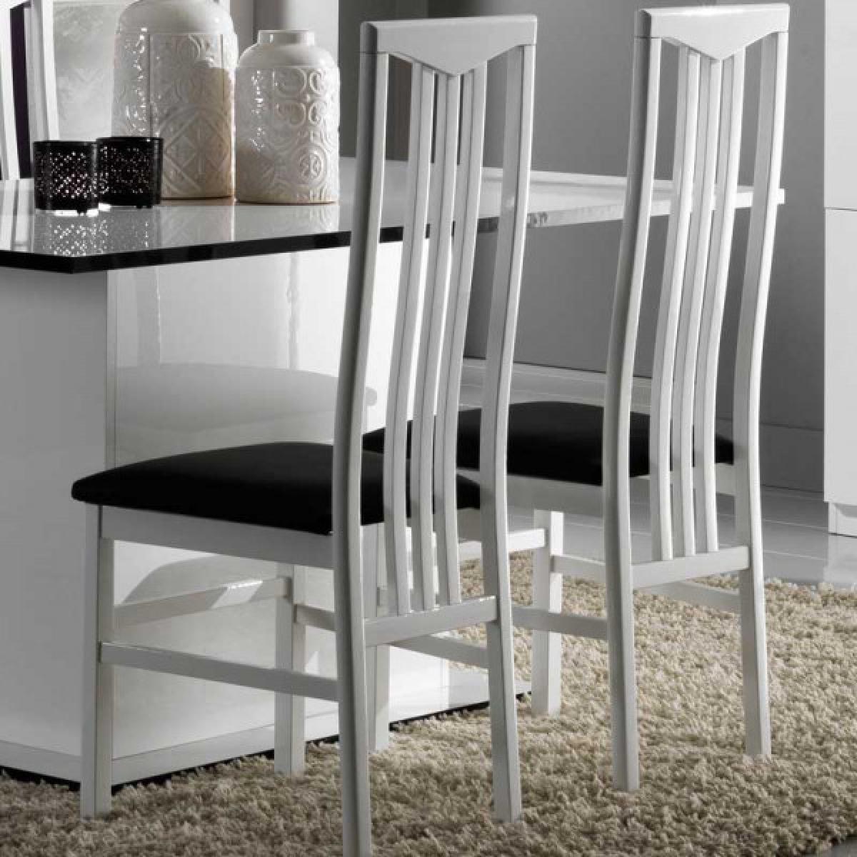 Dansmamaison - Duo de chaises Laque Blanc - ZEME - L 46 x l 46 x H 108 cm - Chaises