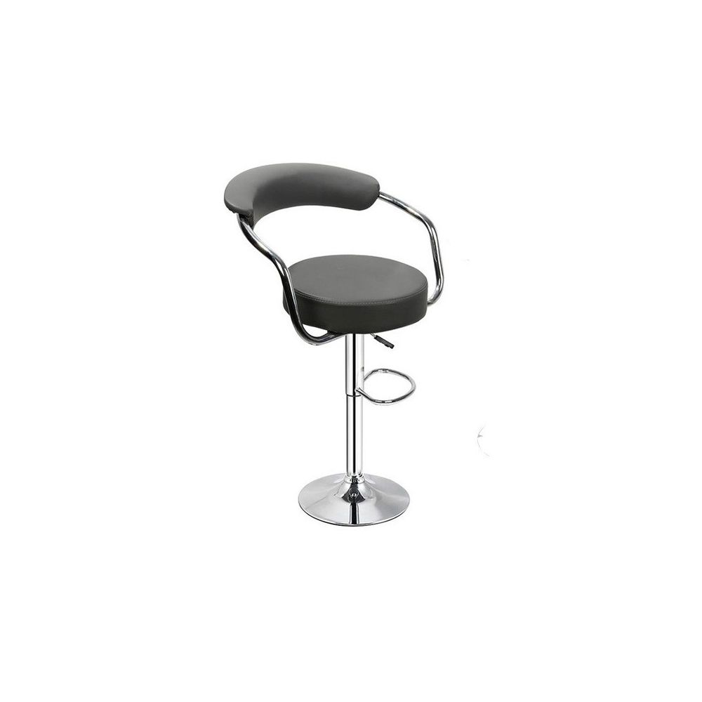Wewoo - Chaise pivotante en cuir avec barre de support à hauteur réglable acier inoxydable noir - Chaises
