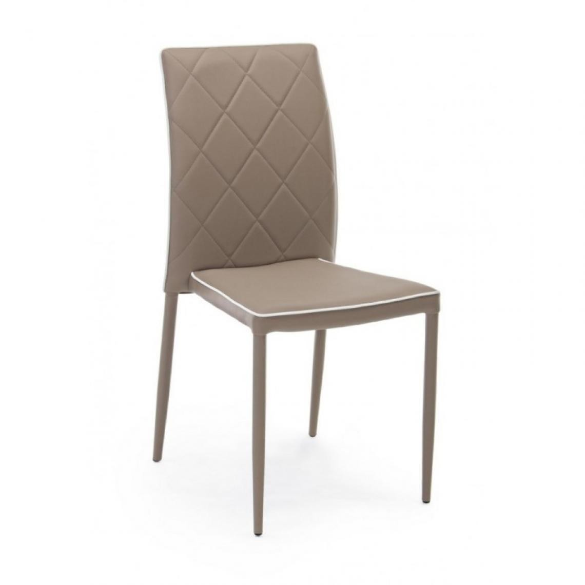 Webmarketpoint - Chaise moderne en similicuir gris tourterelle - Chaises