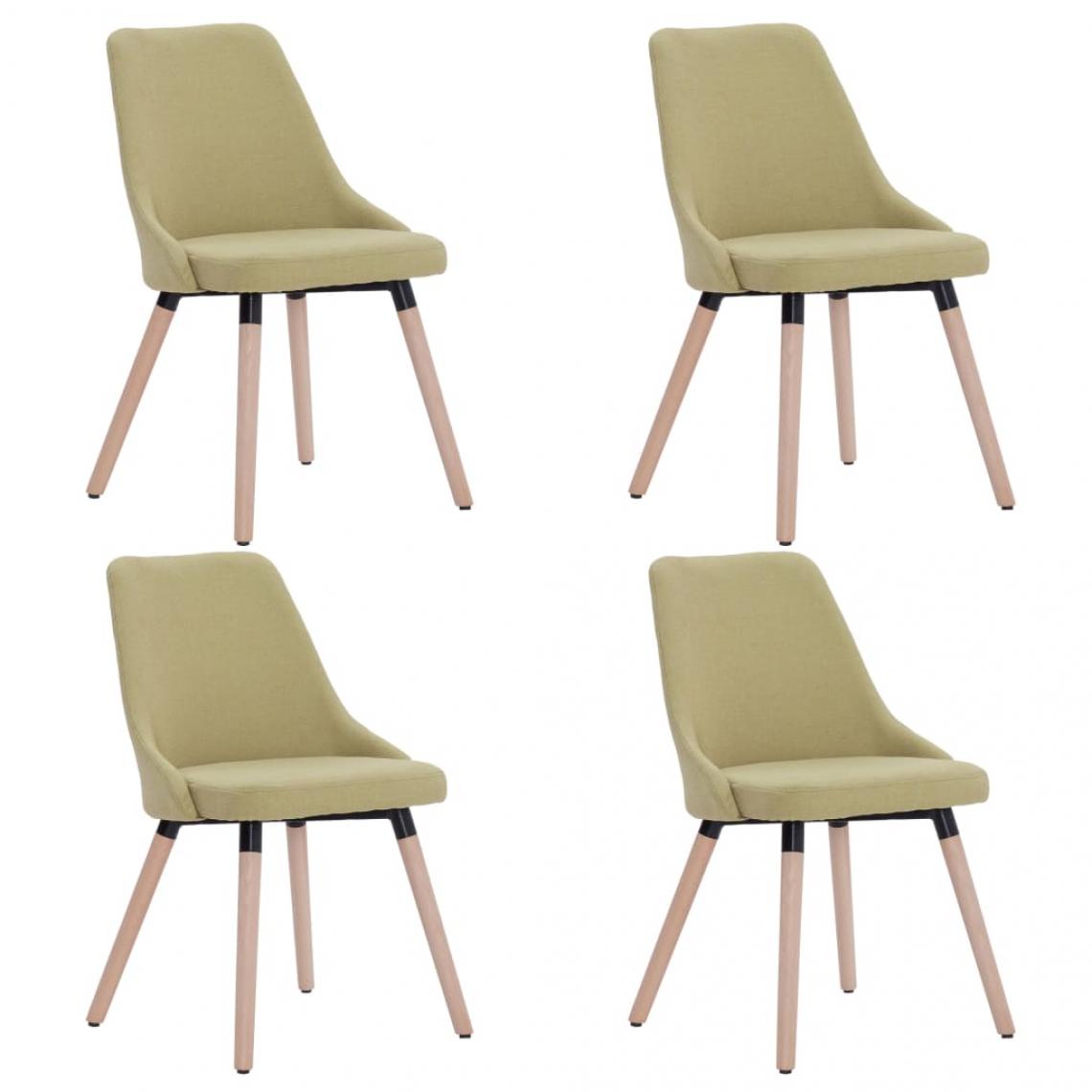 Decoshop26 - Lot de 4 chaises de salle à manger cuisine design moderne tissu vert CDS022046 - Chaises