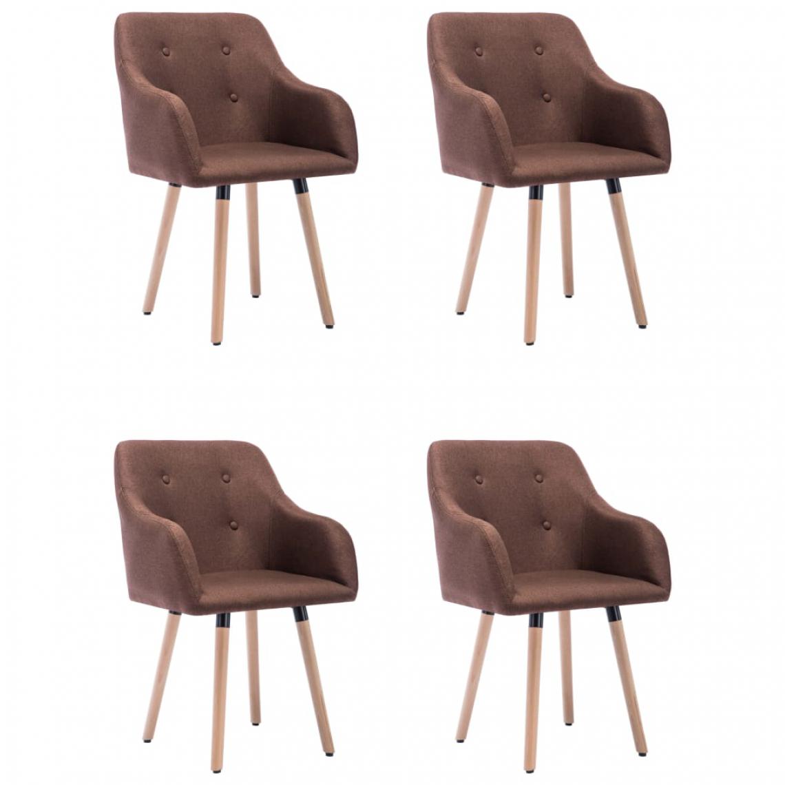 Icaverne - Moderne Fauteuils et chaises gamme Skopje Chaises de salle à manger 4 pcs Marron Tissu - Chaises