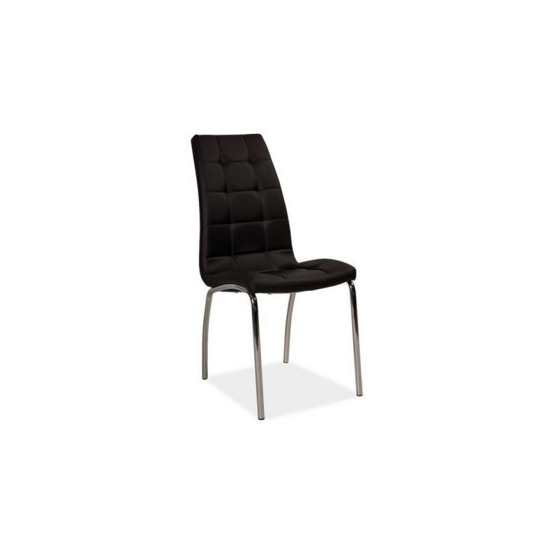 Hucoco - RYLIE | Chaise moderne salle à manger salon bureau | Dimensions : 96x43x43 cm | Rembourrage en cuir écologique | Base en métal - Noir - Chaises