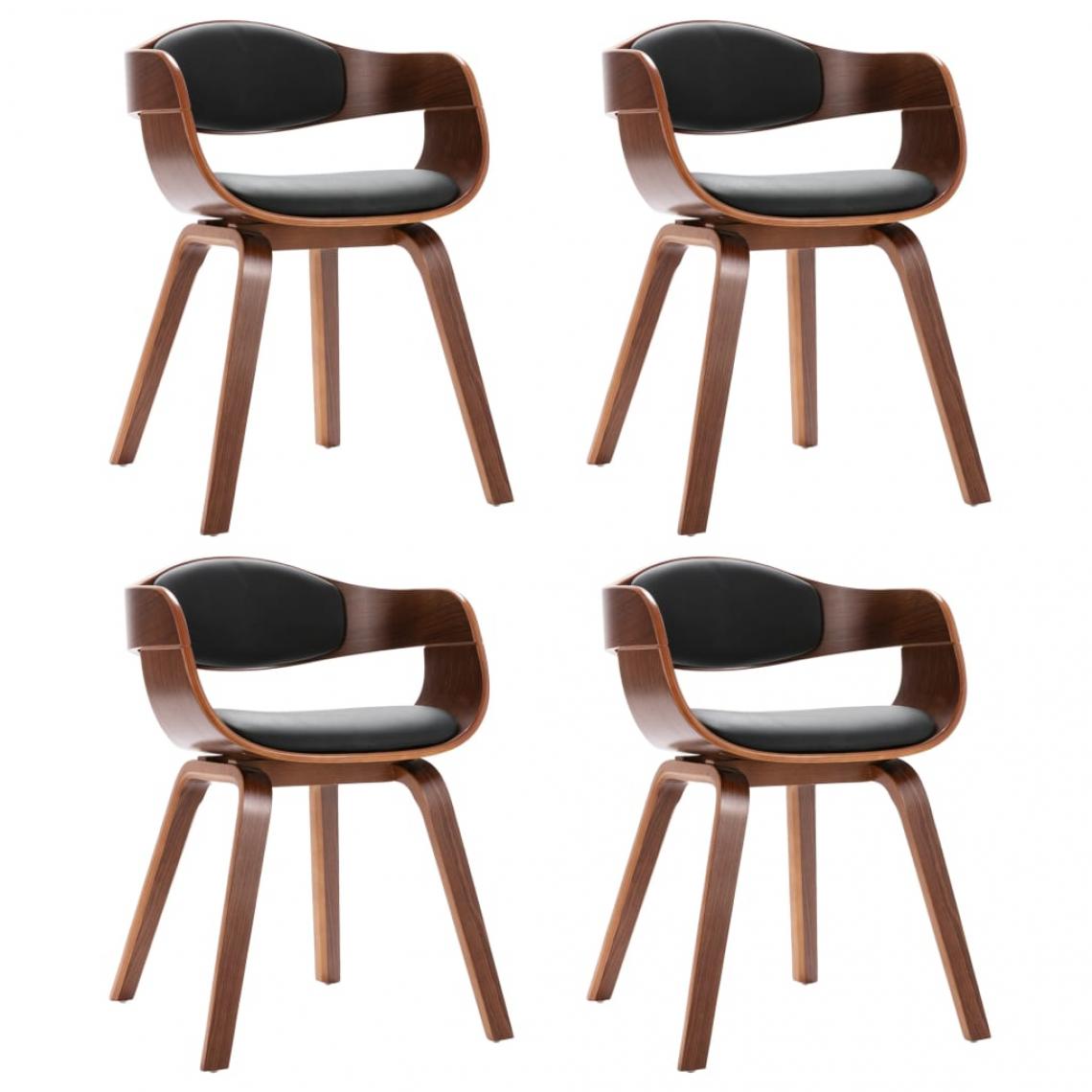 Decoshop26 - Lot de 4 chaises de salle à manger cuisine design intemporel bois courbé et similicuir CDS021320 - Chaises