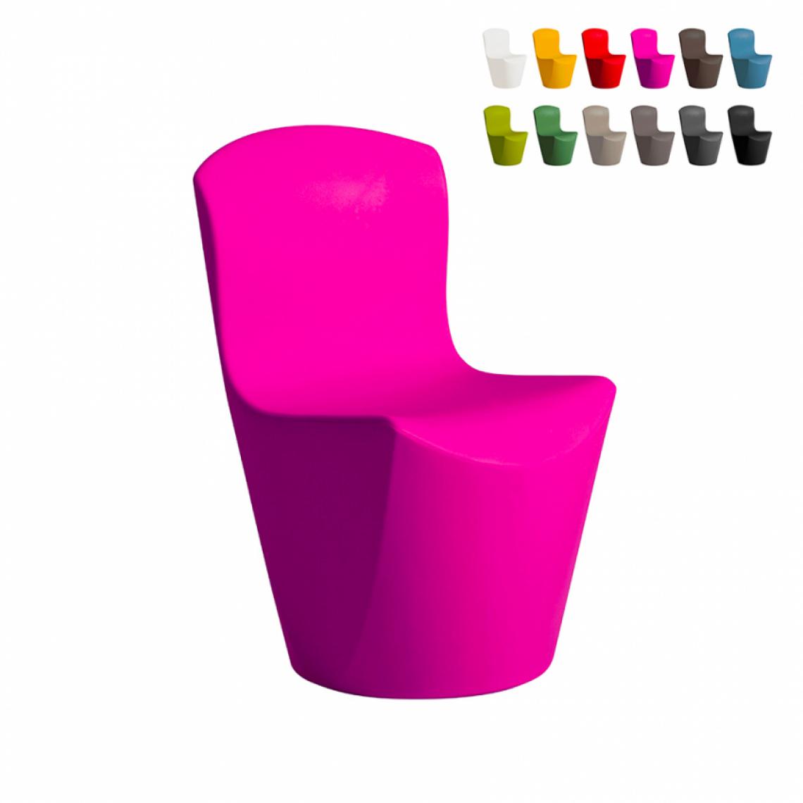 Slide - Chaise design moderne Slide Zoe pour bar restaurant cuisine et jardin, Couleur: Fucsia - Chaises