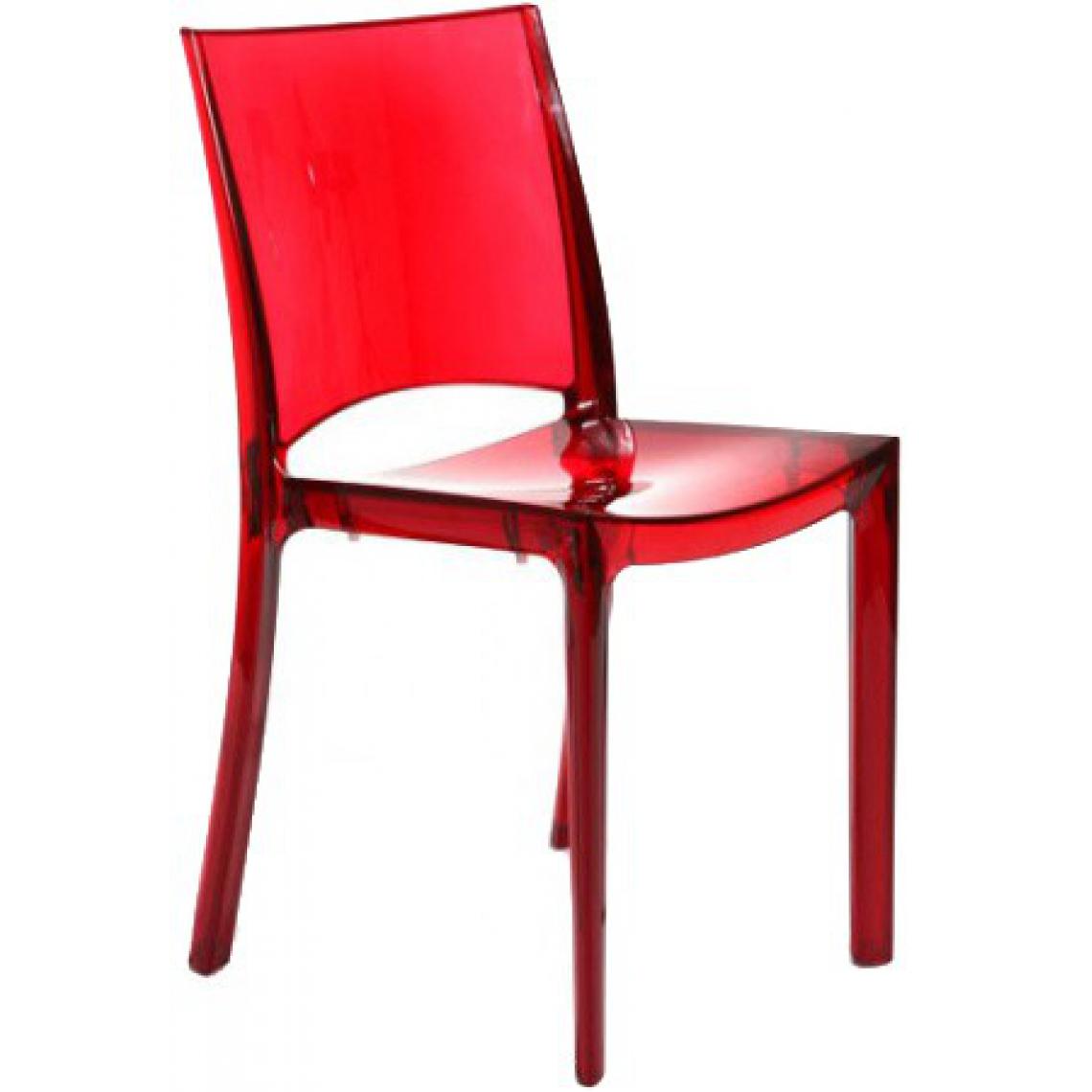 3S. x Home - Chaise Design Rouge Transparent NILO - Chaises