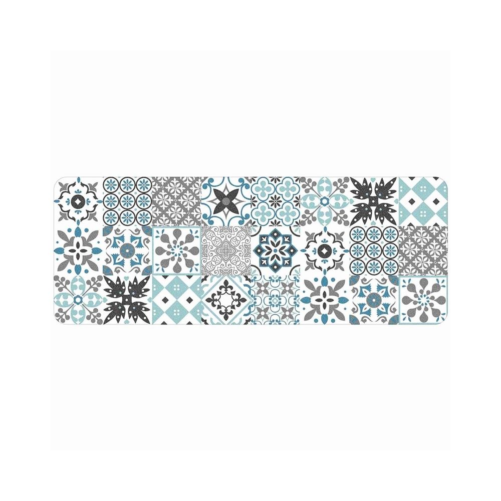 Douceur D'Interieur - Tapis décoratif en polyester - L 45 x l 120 cm - Imprimé salou bleu - Tapis