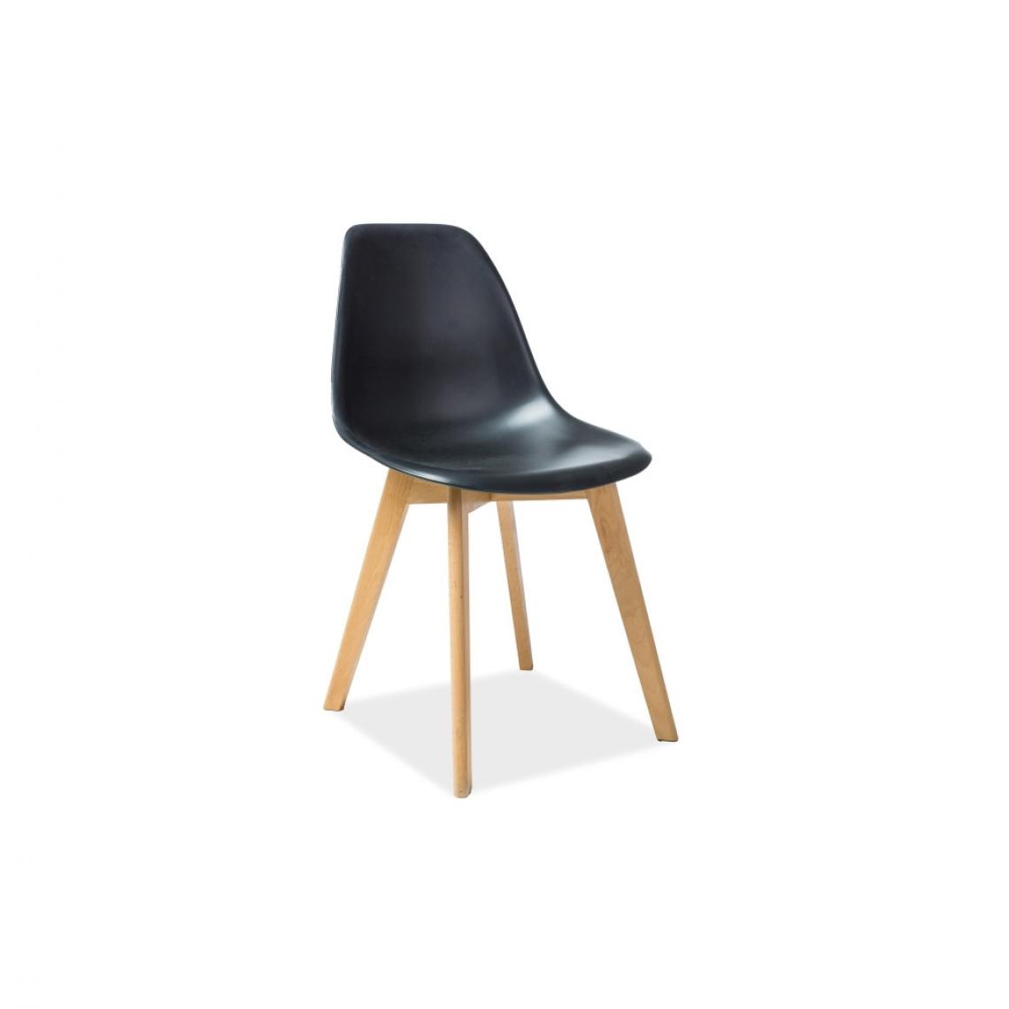 Ac-Deco - Chaise scandinave - Moris - 46 x 46 x 85 cm - Noir - Chaises