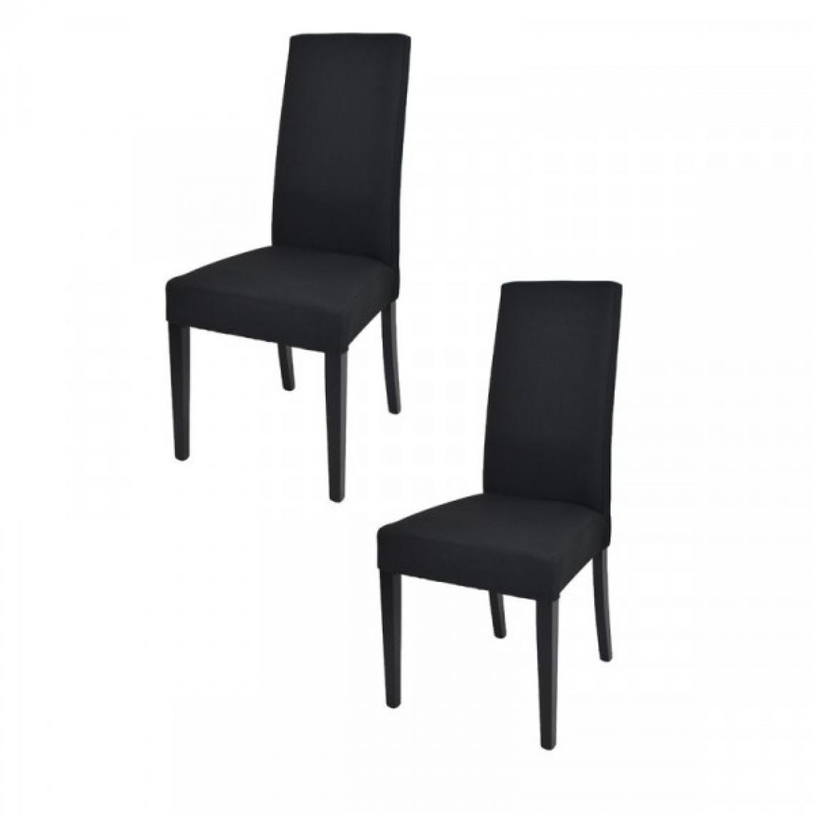 Dansmamaison - Duo de chaises tissu Noir - PISE - L 54 x l 46 x H 99 cm - Chaises