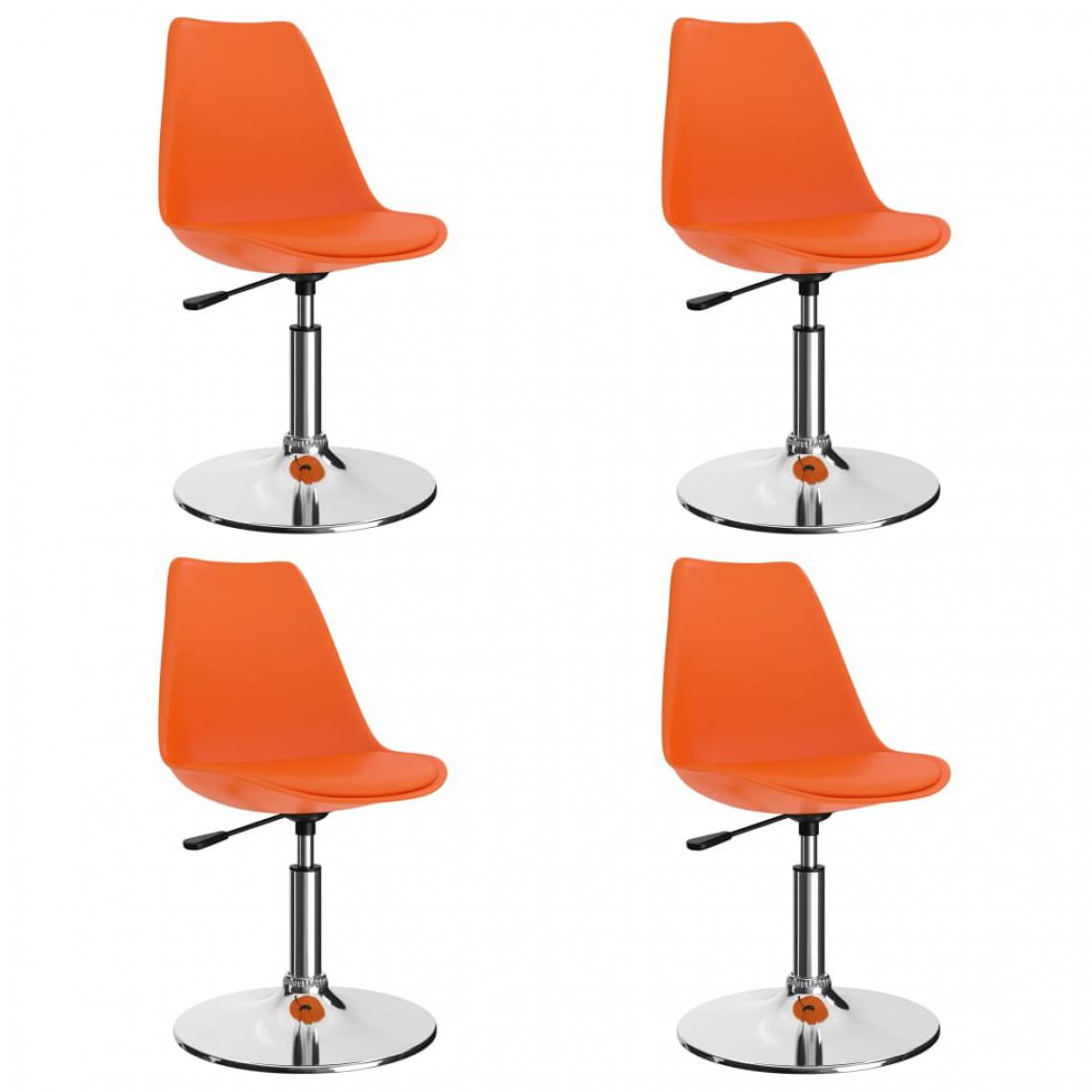Icaverne - Splendide Fauteuils et chaises collection Dacca Chaises de salle à manger pivotantes 4 pcs Orange Similicuir - Chaises