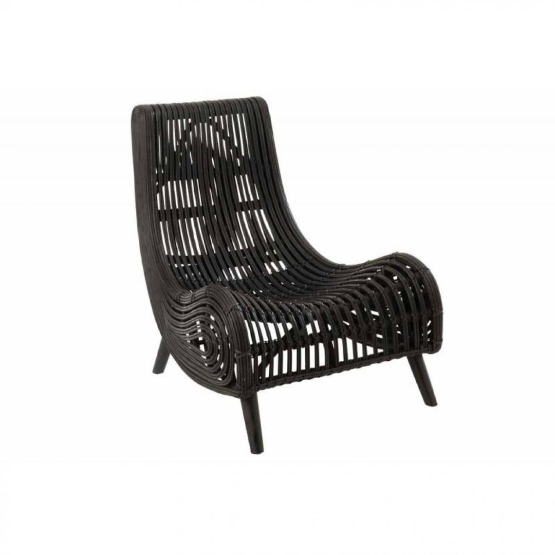 Paris Prix - Chaise Design Rotin 90cm Noir - Chaises