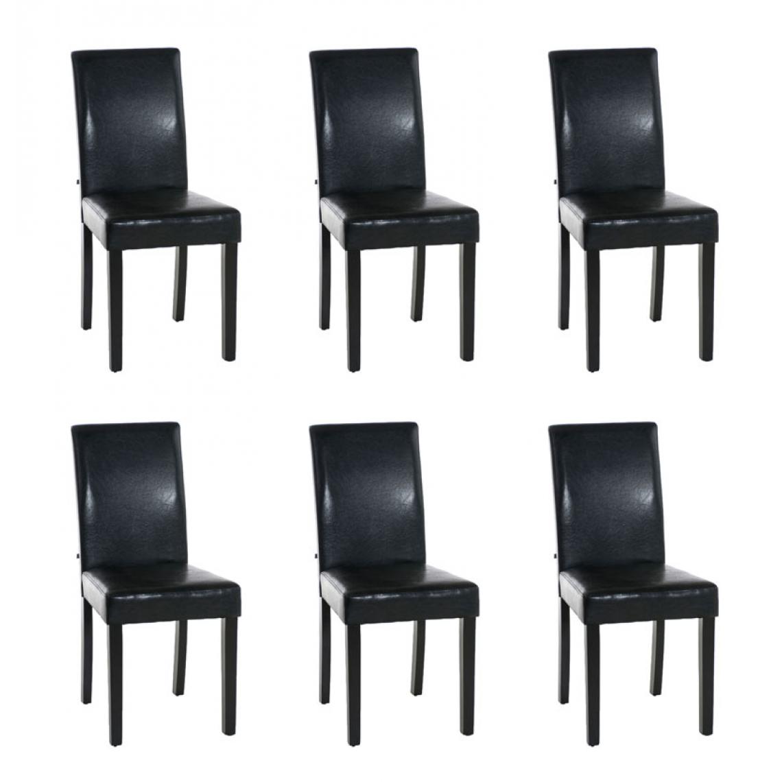 Icaverne - Stylé Lot de 6 chaises de salle à manger Rabat noir couleur noir - Chaises