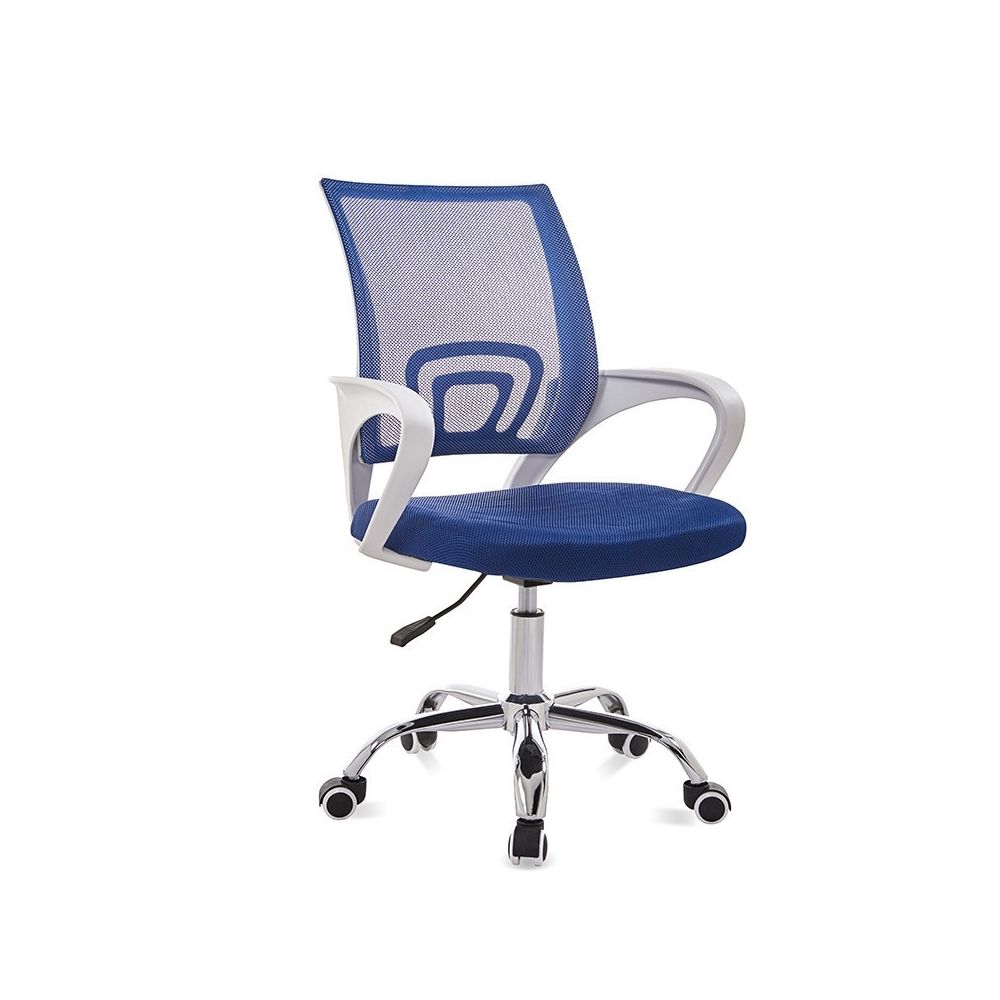 Wewoo - 9050 chaise d'ordinateur de bureau de retour à la maison confortable cadre blanc de simple bleu - Chaises