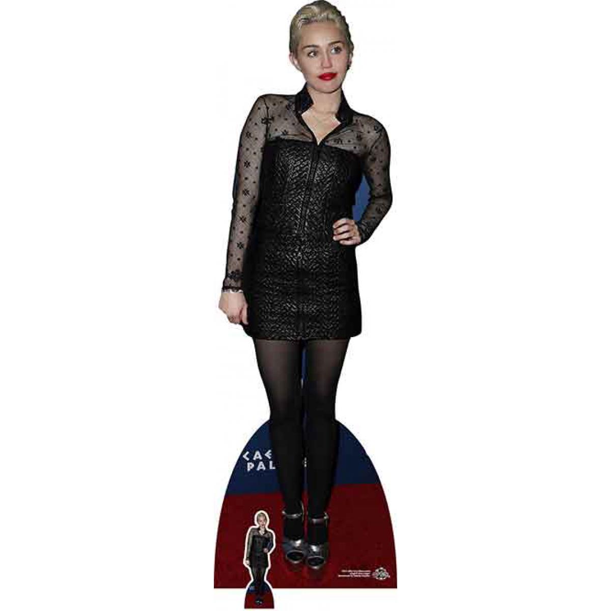Star Cutouts - Figurine en carton taille reelle Miley Cyrus (Robe Noire) 171cm - Statues