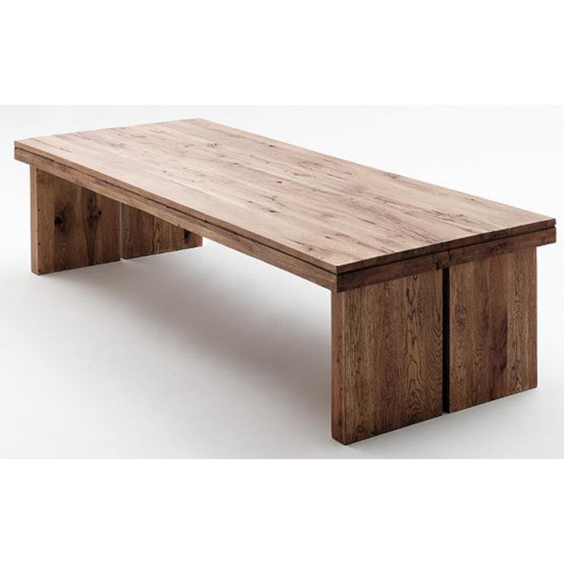 Pegane - Table à manger rectangulaire en chêne bassano laqué - L.180 x H.76 x P.90 cm - Tables à manger