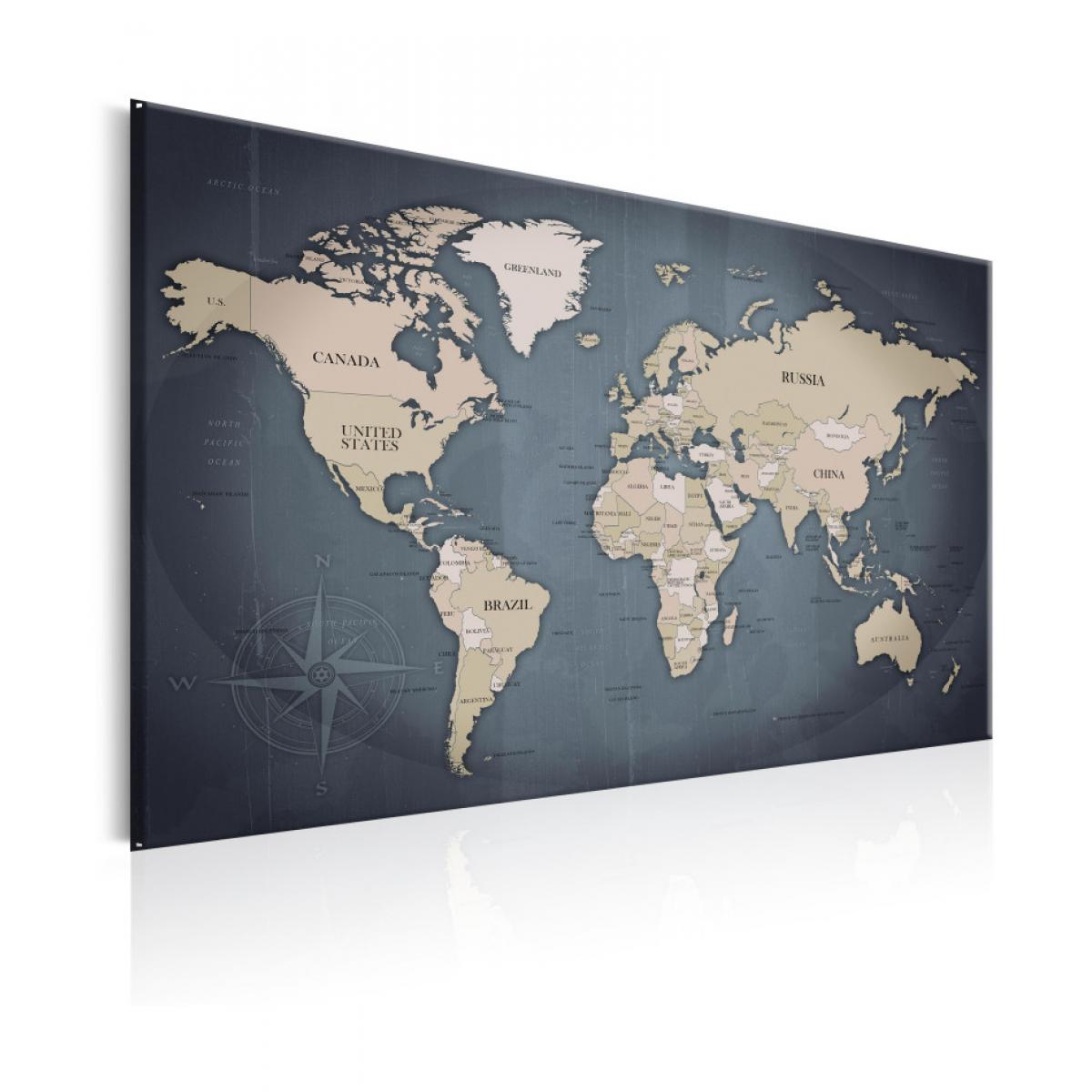 Artgeist - Tableau - World Map: Shades of Grey 60x40 - Tableaux, peintures