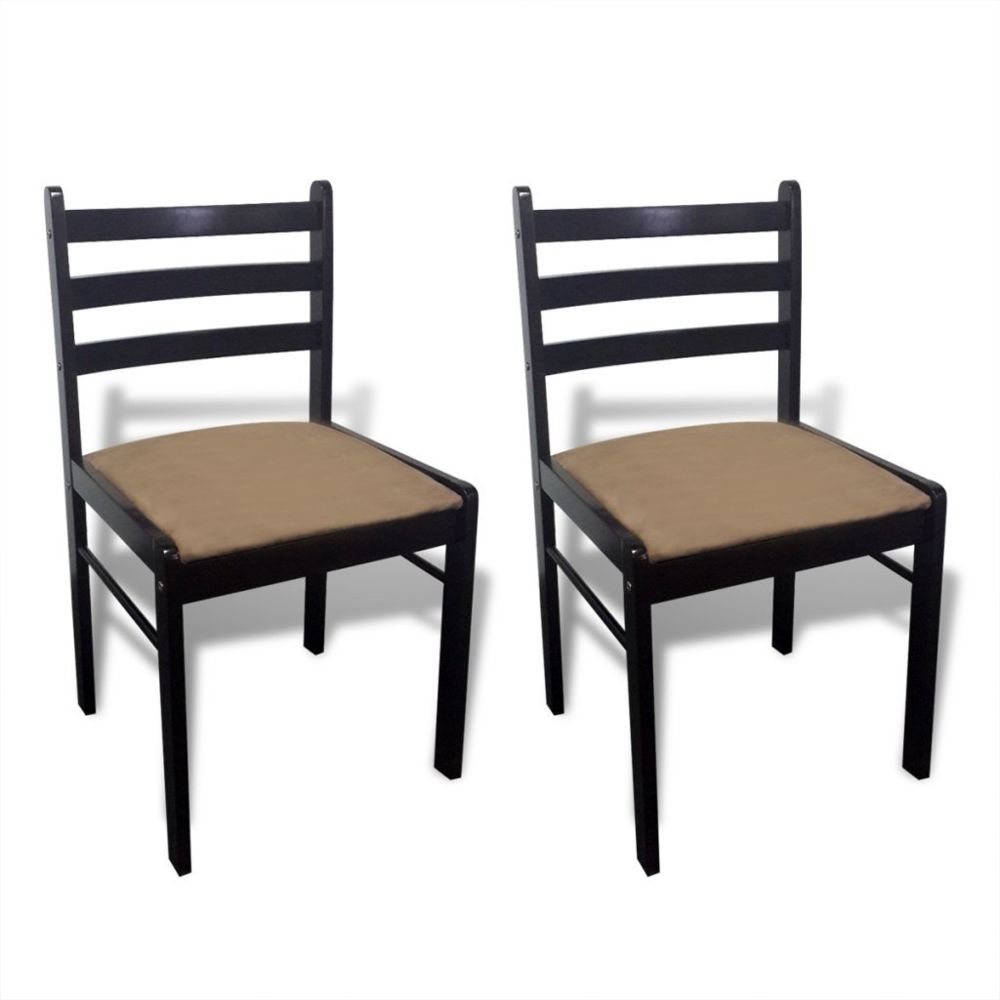Helloshop26 - Lot set de 2 chaises de salle à manger salon en bois classique marron 1902065 - Chaises
