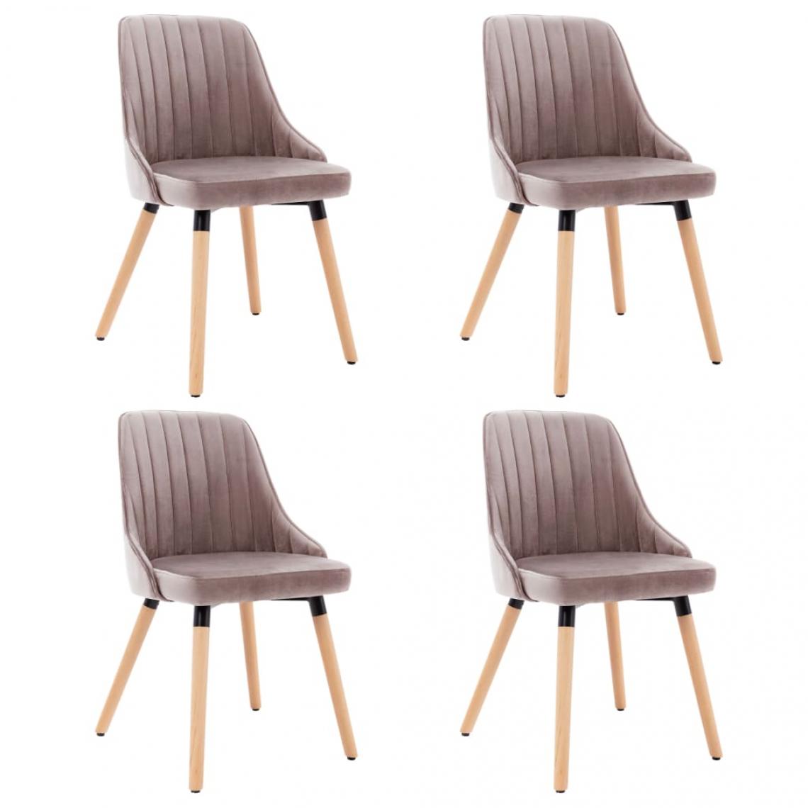 Decoshop26 - Lot de 4 chaises de salle à manger cuisine design moderne velours rose CDS021924 - Chaises