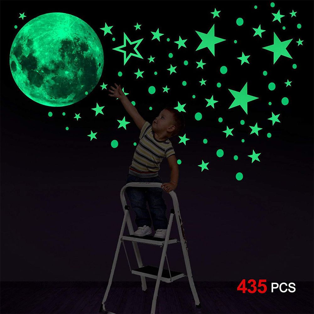 Generic - Phosphorescent étoile Stickers Muraux Ronde Etoiles Lune Dot lumineux Kid Room Decor vert - Stickers