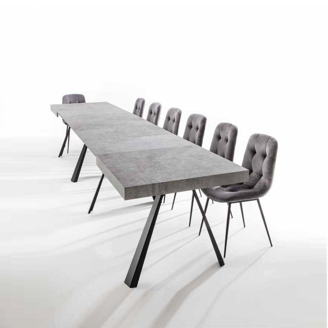 Nouvomeuble - Table 5 m gris clair effet ciment COPERNIC - Tables à manger