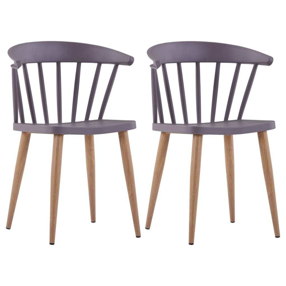 marque generique - Superbe Fauteuils et chaises reference Lisbonne 2 pcs Chaises de salle à manger Gris Plastique - Chaises