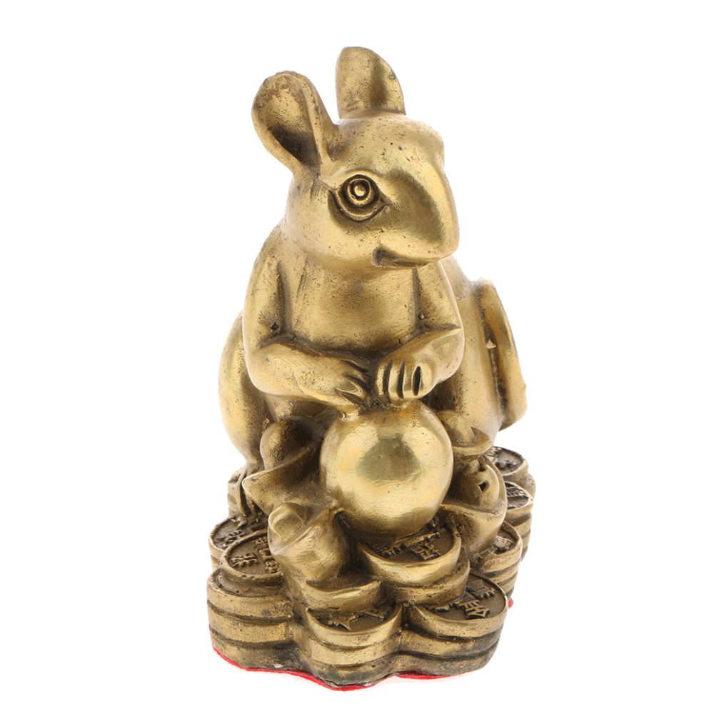 marque generique - laiton pur chinois douze zodiac animaux figurine ornement chance charme rat - Statues
