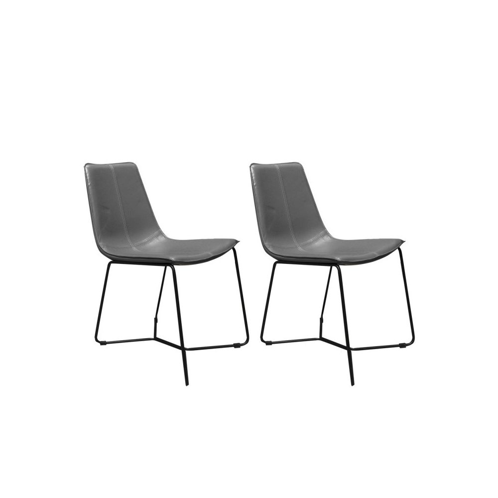 Meubletmoi - Lot de 2 chaises grises - STEEVE - Chaises