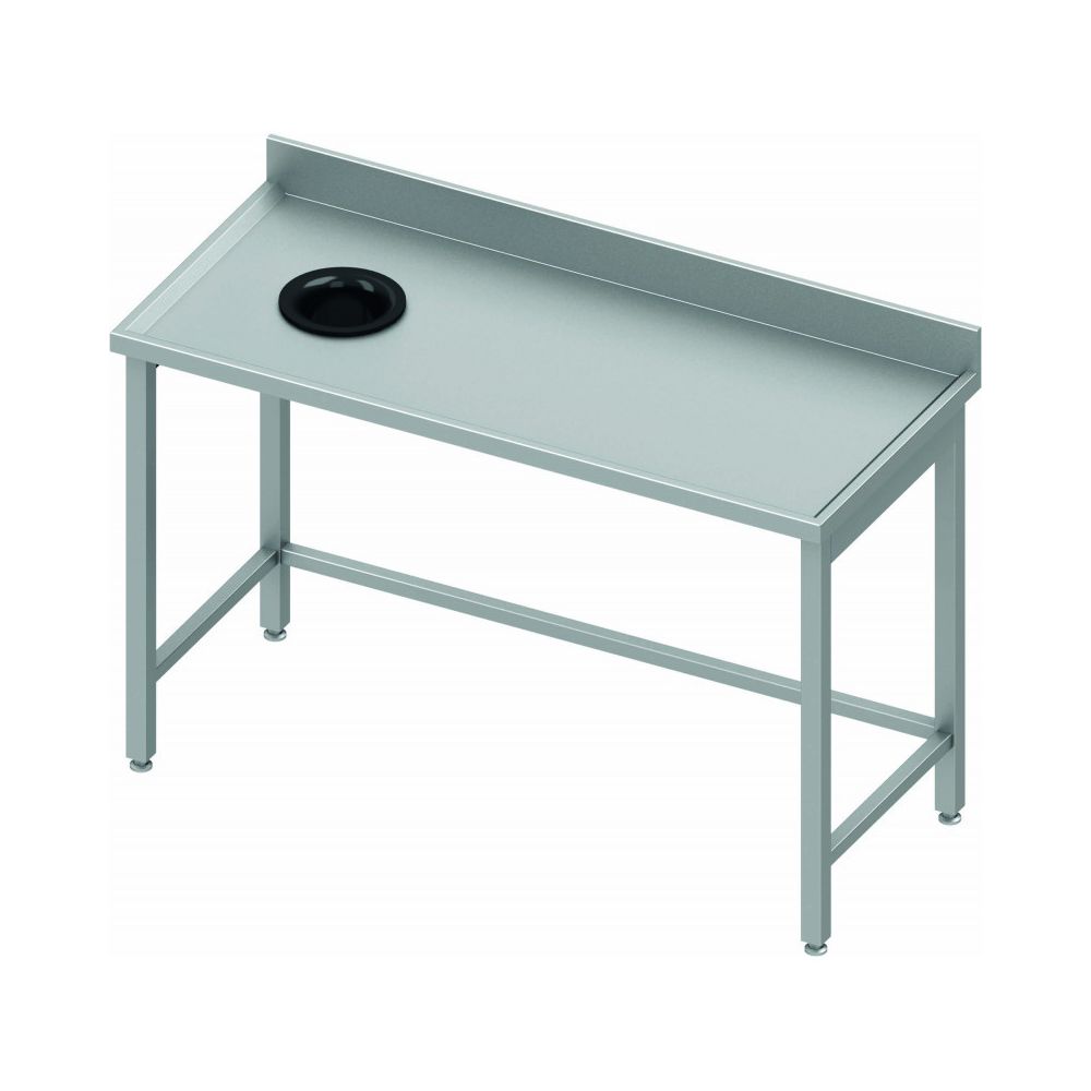 Materiel Chr Pro - Table Inox avec Trou Vide-Ordure à Gauche - Profondeur 600 - Stalgast - 900x600 600 - Tables à manger