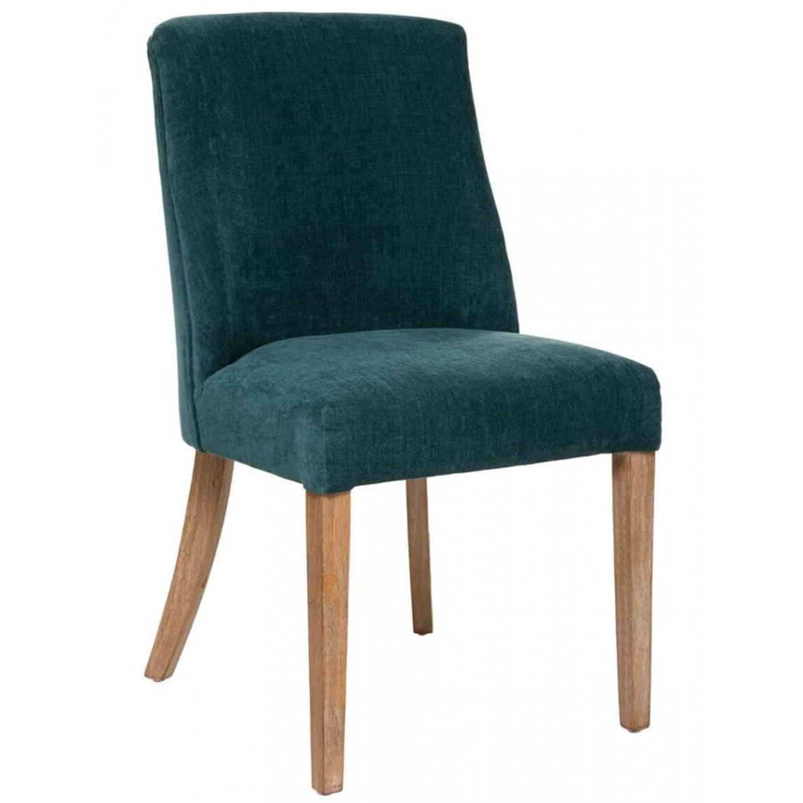 Pegane - Lot de 2 chaises de salle à manger en bois coloris bleu canard - Longueur 49,5 x Profondeur 58,5 x Hauteur 89,5 cm - Chaises