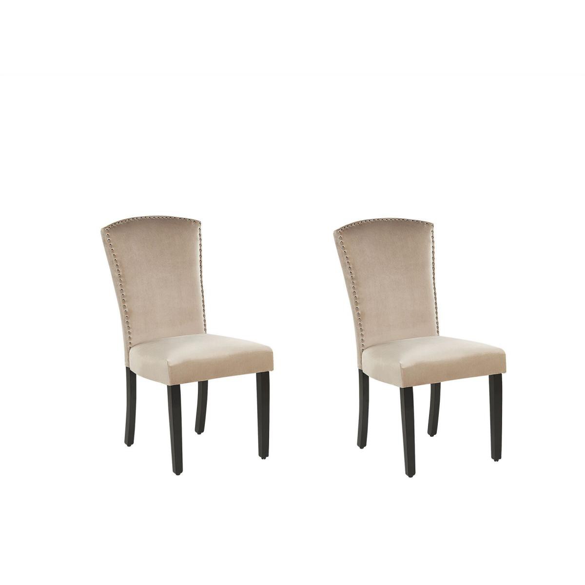 Beliani - Beliani Lot de 2 chaises en velours taupe PISECO - gris - Chaises