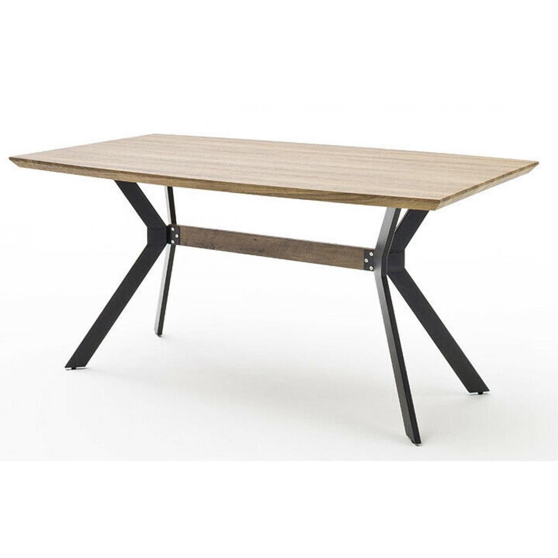 Pegane - Table à manger rectangulaire finition chêne sauvage - L.180 x H.76 x P.90 cm - Tables à manger