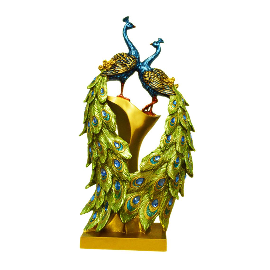 marque generique - Chic Résine Paon Figurine Sculpture Ornement Bureau Décoration Oeuvre A - Statues