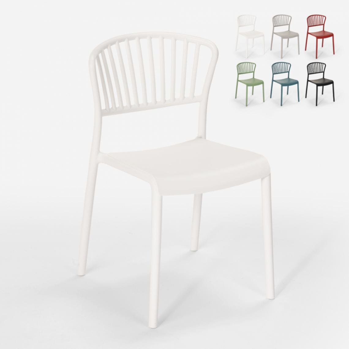 Ahd Amazing Home Design - Chaise design moderne en polypropylène pour cuisine extérieure bar restaurant Vivienne, Couleur: Blanc - Chaises