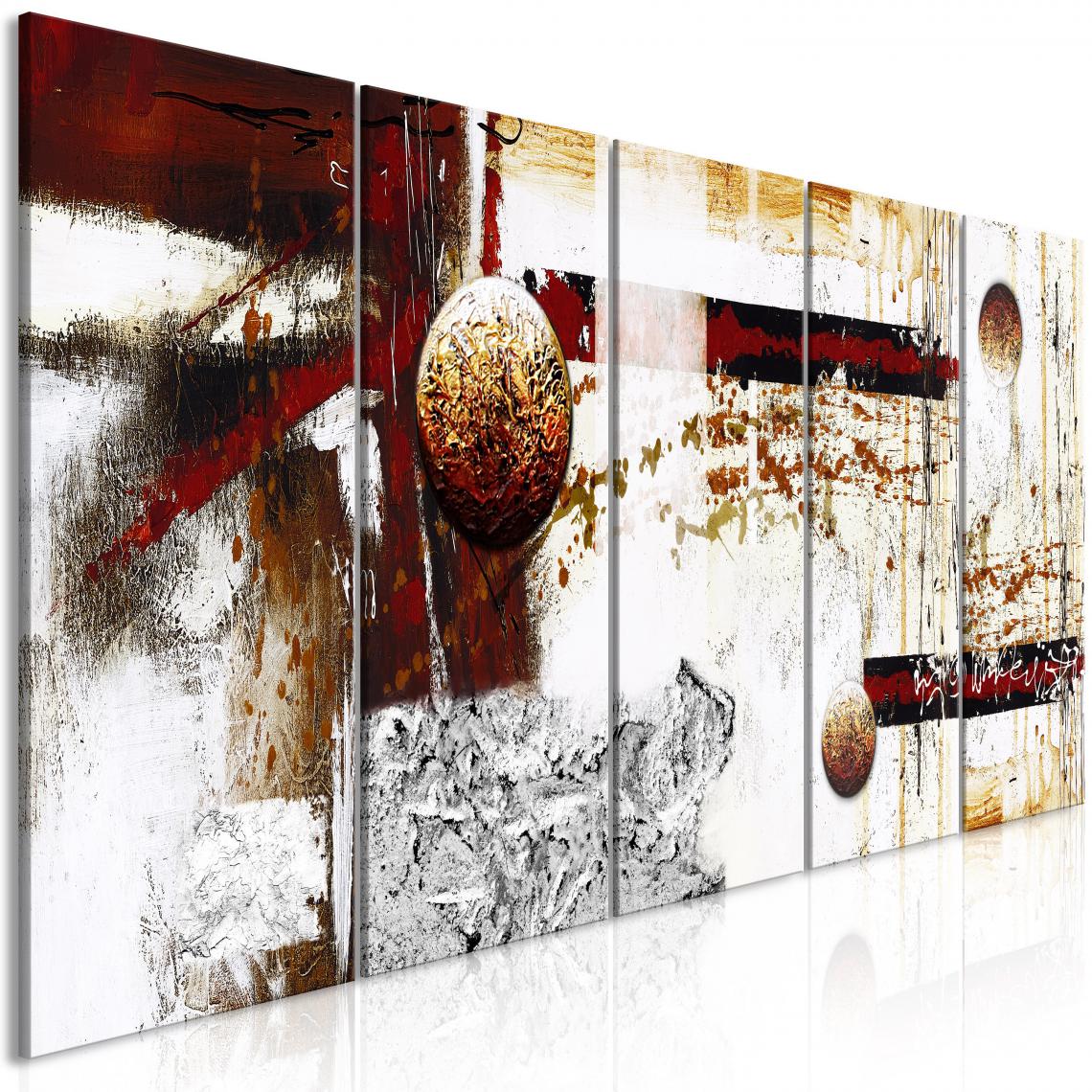Decoshop26 - Tableau sur toile en 5 panneaux décoration murale image imprimée cadre en bois à suspendre Dynamique dans l'espace (5 parties) Étroit 225x90 cm 11_0002565 - Tableaux, peintures