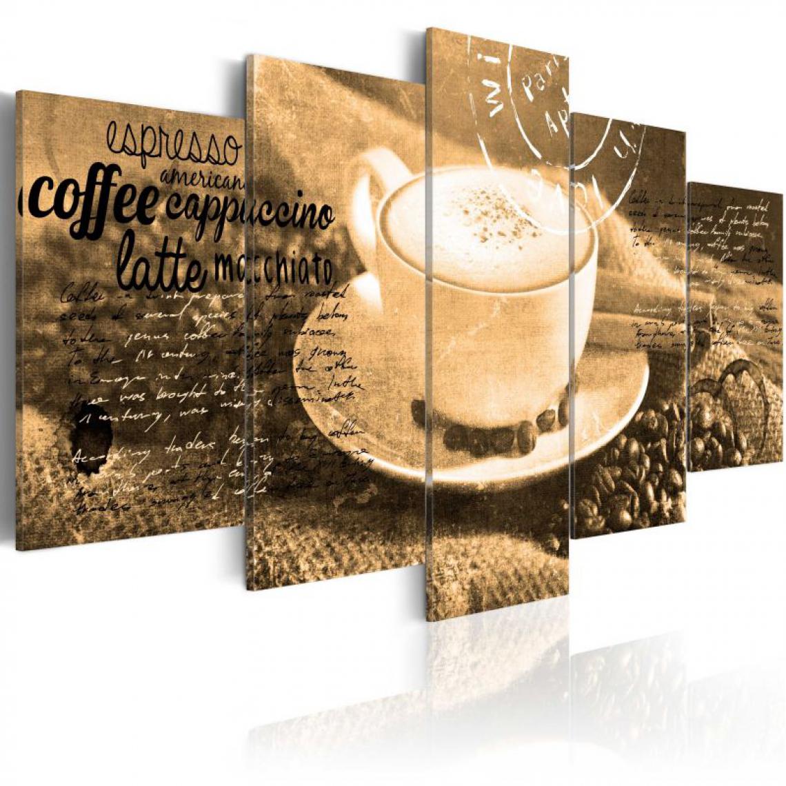 Artgeist - Tableau - Coffe, Espresso, Cappuccino, Latte machiato . - sepia .Taille : 100x50 - Tableaux, peintures