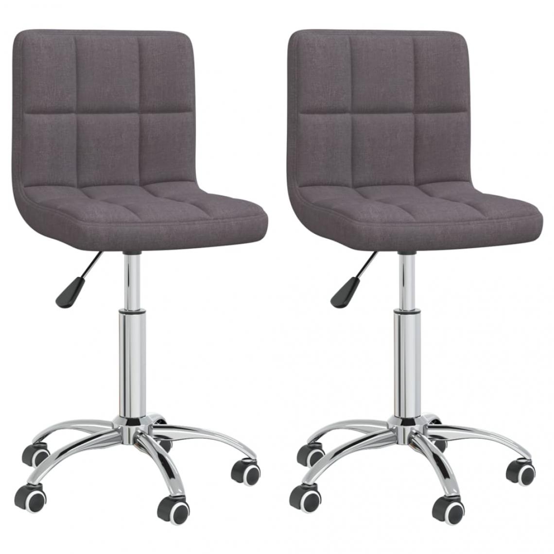 Decoshop26 - Lot de 2 chaises de salle à manger cuisine design moderne tissu taupe CDS021041 - Chaises