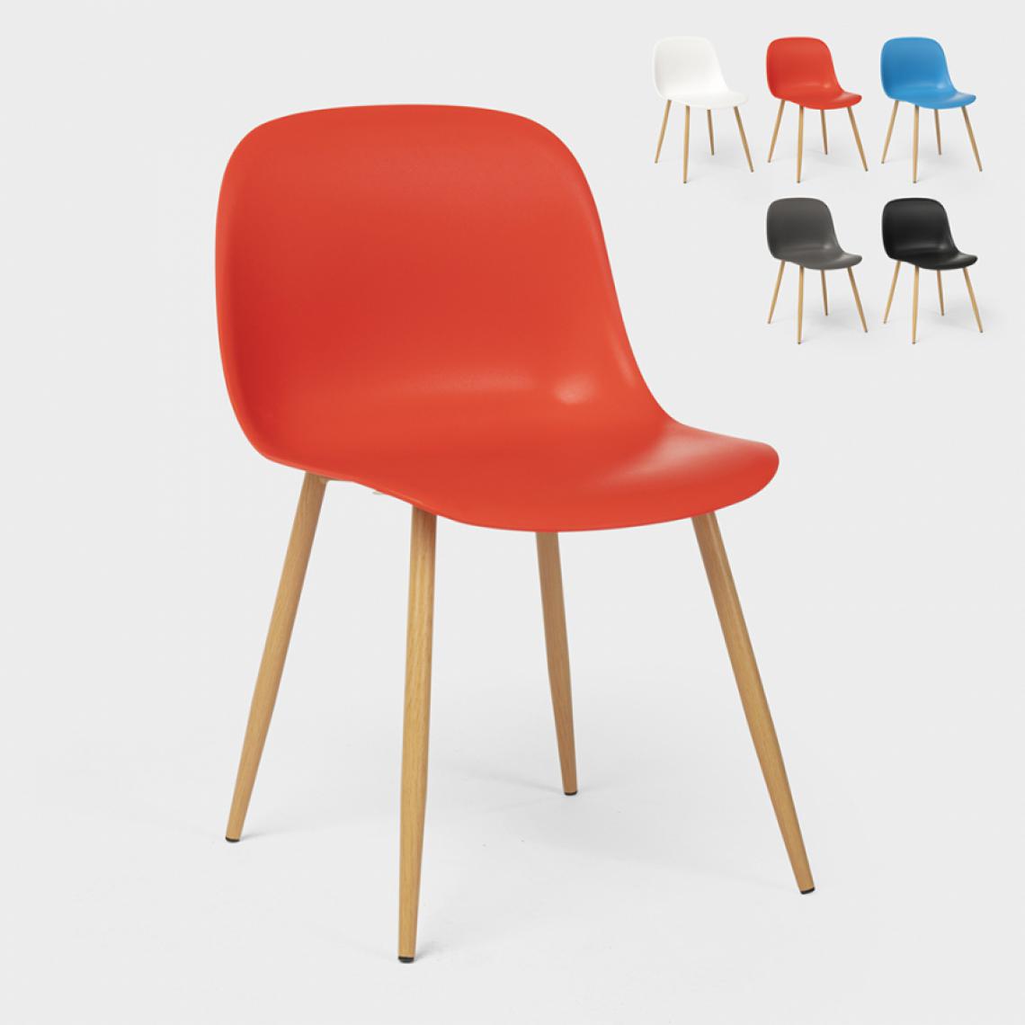 Ahd Amazing Home Design - Chaise au design moderne pieds en bois pour cuisine bar restaurant Sleek, Couleur: Rouge - Chaises