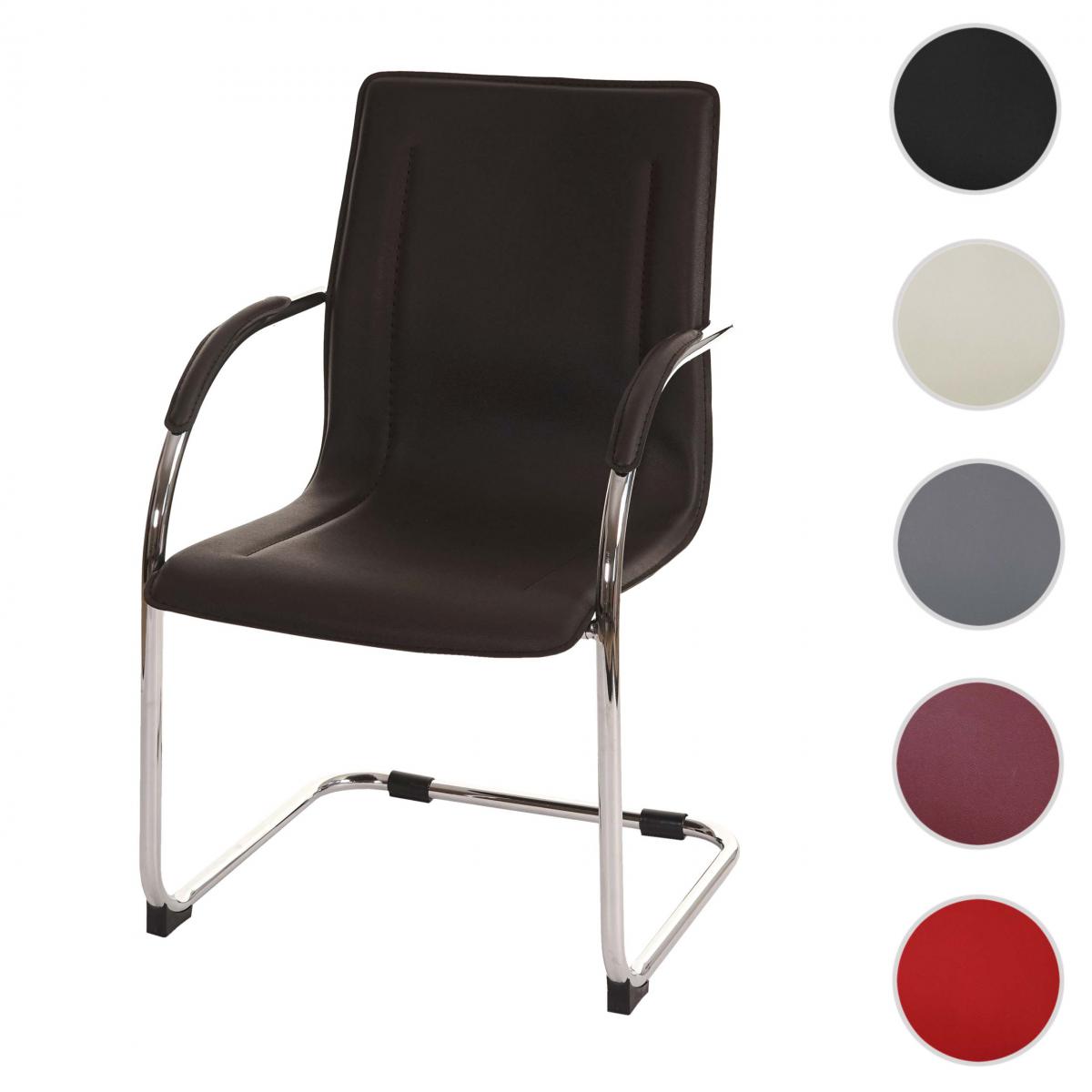 Mendler - Chaise de conférence Samara, chaise cantilever, PVC ~ brun - Chaises