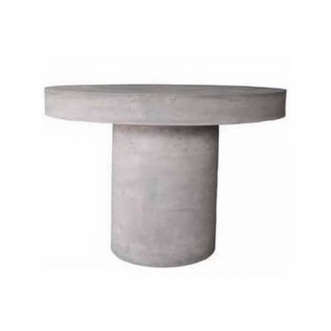 Mathi Design - BETON - Table repas ronde grise - Tables à manger