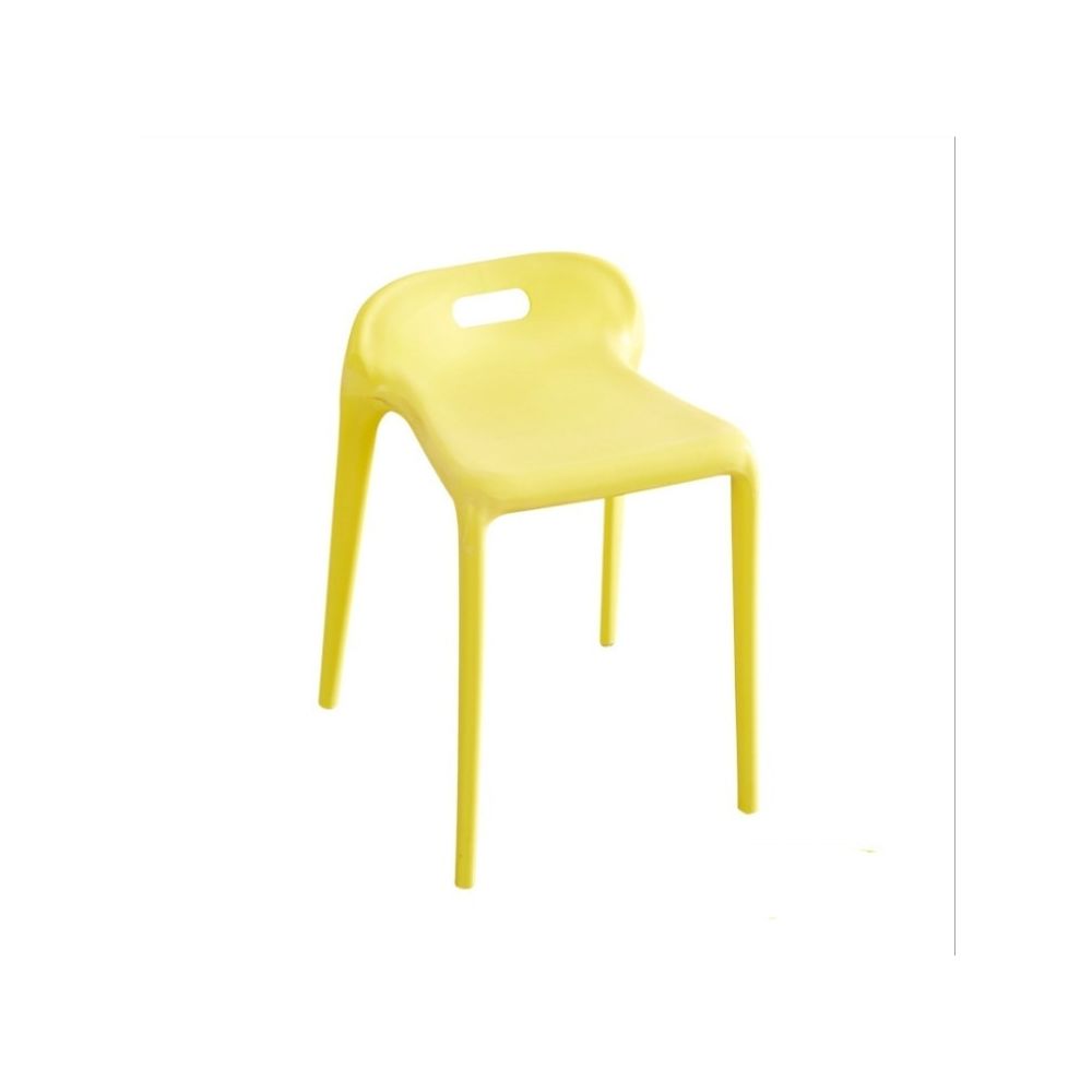 Wewoo - Meubles de salle à manger Minimaliste Chaise de à moderne Tabouret en plastique Tabourets de salon de loisirs Jaune - Chaises