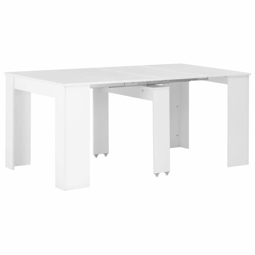 Vidaxl - vidaXL Table à dîner extensible Blanc brillant 175x90x75 cm - Tables à manger