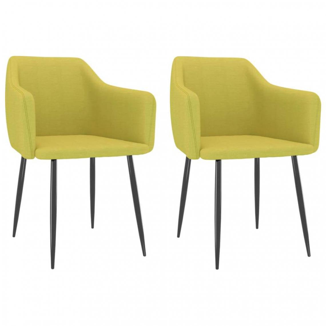 Decoshop26 - Lot de 2 chaises de salle à manger cuisine design moderne tissu vert CDS021129 - Chaises