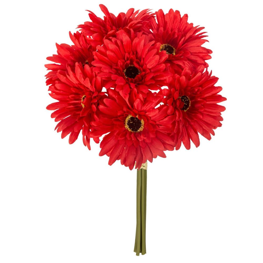 Atmosphera, Createur D'Interieur - Bouquet artificiel Gerbera - H. 26 cm - Rouge - Plantes et fleurs artificielles