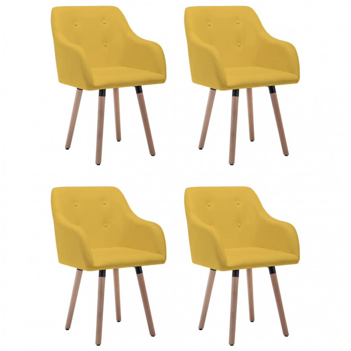 Icaverne - Admirable Fauteuils et chaises edition Malé Chaises de salle à manger 4 pcs Jaune moutarde Tissu - Chaises